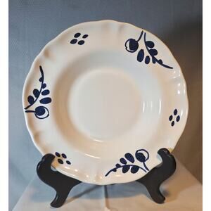 Set of 4 Williams Sonoma Blue & White Italian Made Bowls Blueberry Vine